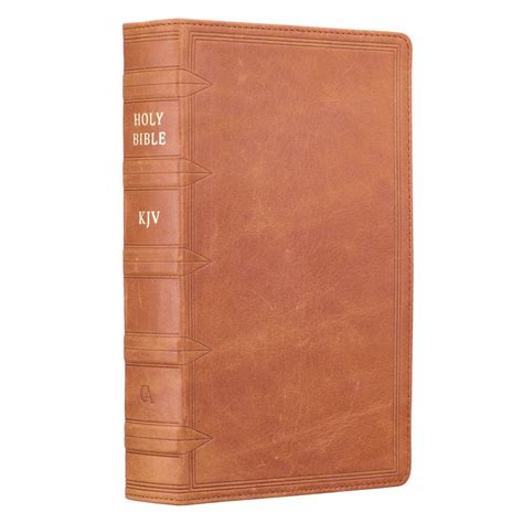 Tan Premium Leather Giant Print Bible with Thumb Index - KJV – KJV Bibles