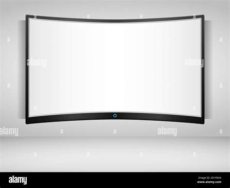 Curved TV screen on the wall, vector eps10 illustration Stock Vector ...