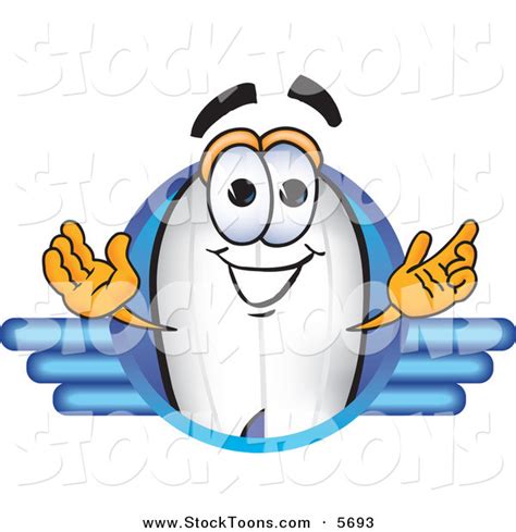 Stock Cartoon of a Blimp Mascot Cartoon Character Logo Looking Forward by Mascot Junction - #5693