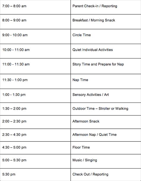 Daily Daycare Schedules for Infants and Toddlers | Procare