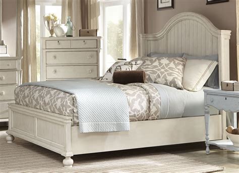 Newport Antique White King Panel Bed from American Woodcrafters (3710 ...