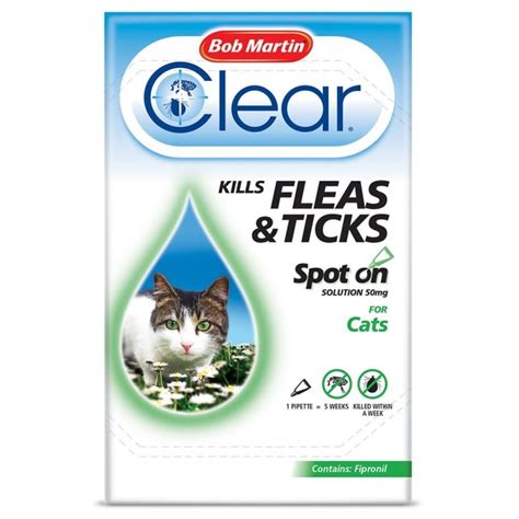 Bob Martin Flea Clear Spot On Flea & Tick Drops Cats 1 Tube | Feedem