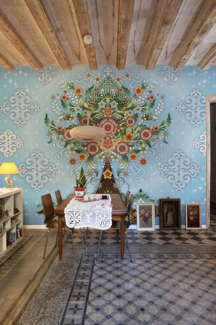 Modern Interior Design with Fresco Wall Murals Inspired by Venetian Art