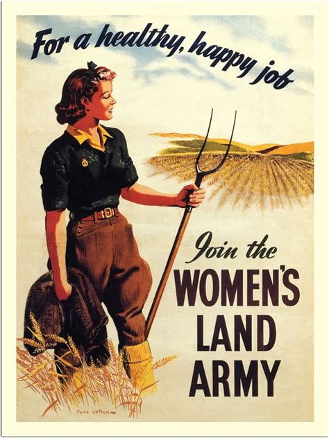 Join The Womens Land Army, War Poster, Artist: Clive Uptton, GB 1940s (30x40cm Art Print ...