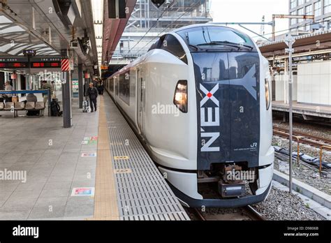 NEX - Narita Express train is a transfer from Tokyo city to airport in Narita, Japan Stock Photo ...