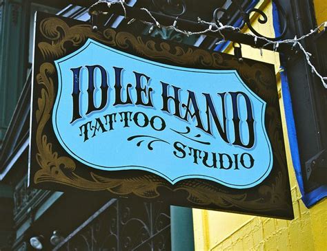 Idlehandp_1 | Tattoo shop, Hand painted signs, Shop signs