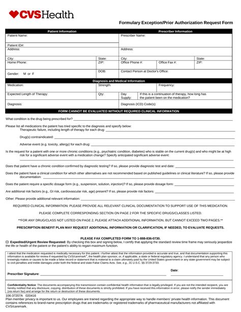 Free CVS/Caremark Prior (Rx) Authorization Form - PDF – eForms