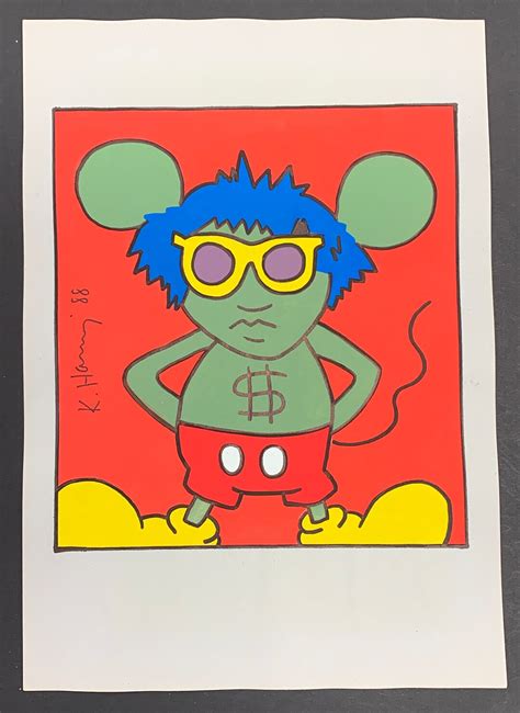 Vintage Keith Haring Pop Art Painting on Paper 11 X - Etsy