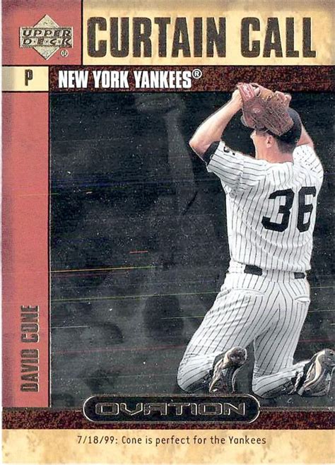 David Cone baseball card Perfect Game 2000 Upper Deck #CC1 Curtain Call Insert Edition (New York ...