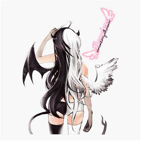 Clip Art Demonio O Angel Render - Half Angel Half Devil Anime, HD Png Download , Transparent Png ...