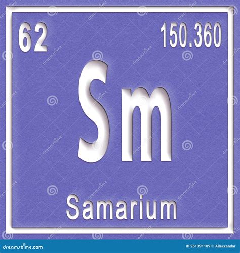 Samarium Chemical Element, Sign with Atomic Number and Atomic Weight ...