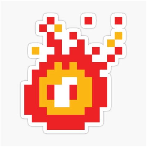 "Red Fireball Pixel Art" Sticker for Sale by Jamie-Cross | Redbubble