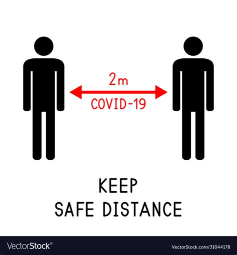 Keep safe distance 2 meters covid-19 Royalty Free Vector