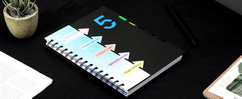 Amazon.com : 2 Pack 5 Subject Notebook with Dividers 220 Pages ...