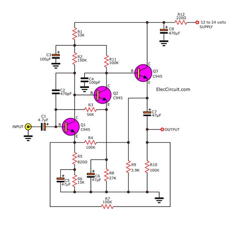 Dynamic Microphone Preamp Circuit Diagram