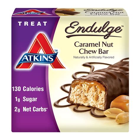 Atkins, Endulge Treat, Caramel Nut Chew Bar, 5 Bars - 1.2 oz (34 g) each
