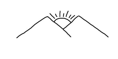 Easy Simple Mountain Drawing Step By Step