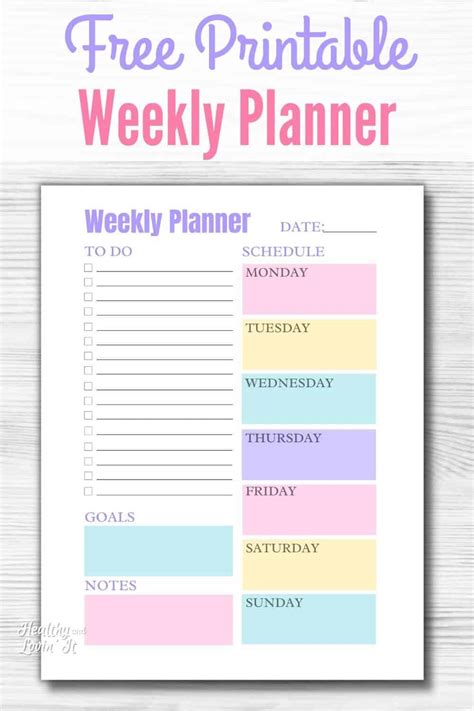 Cute Weekly Planner Printable - Free Downloadable Template