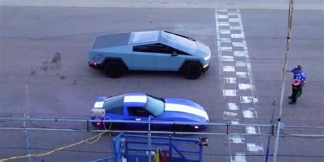 Watch A Tesla Cybertruck Racing An Old Chevy Corvette - With