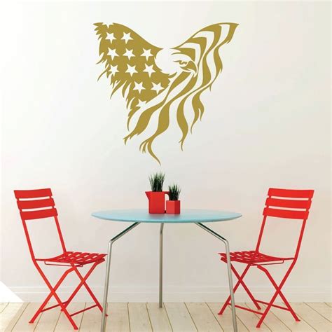 American Flag Decal Eagle Wall Decor United States of - Etsy