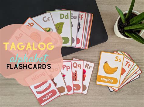 Tagalog Flashcards Filipino Alphabet digital Print - Etsy