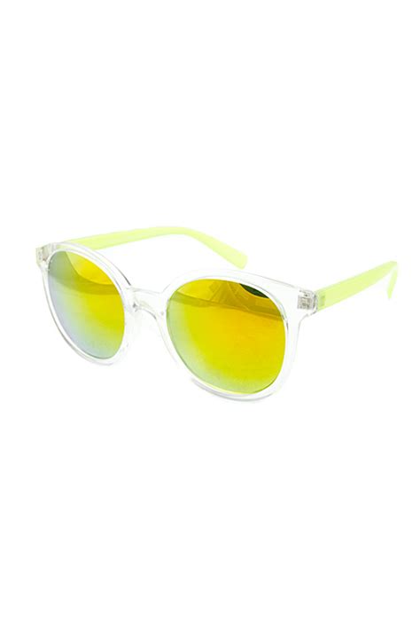 Round clear plastic sunglasses I1-C2105 - City Sunglass