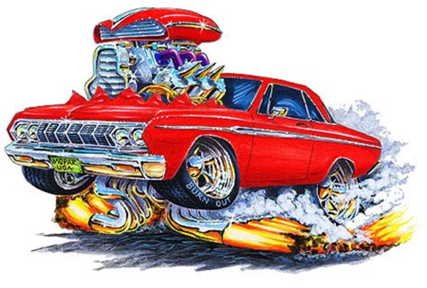 Plymouth Fury. http://1maddmax.com/md211fury64.html | Car cartoon, Cool car drawings, Cartoon ...