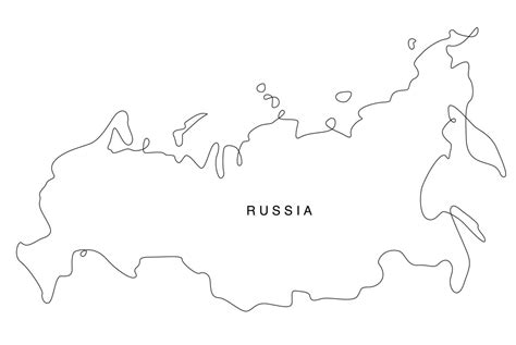 Line art Russia map. continuous line europe map. vector illustration ...