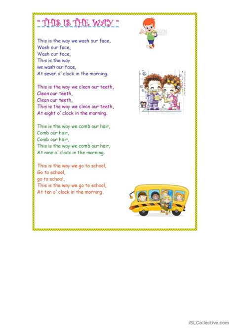 This is the way song and nursery rhy…: English ESL worksheets pdf & doc