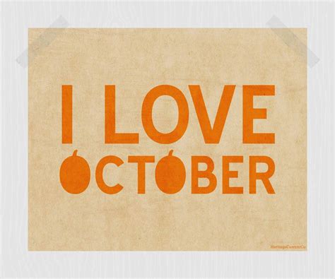 I Love October Pumpkin Printable Fall Print by HeritageCurrentCo