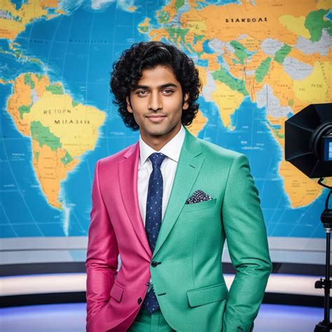 Portrait of a young Indian male news anchor by laxmi Samala - Playground