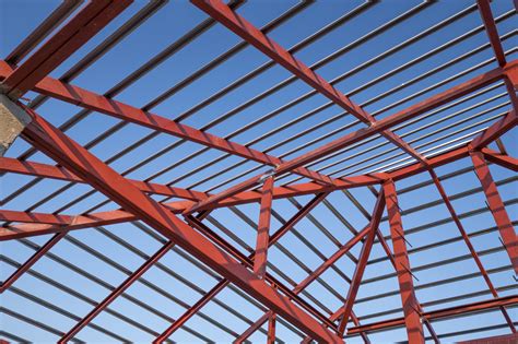 structural steel beam on roof of building residential constructi | US ...