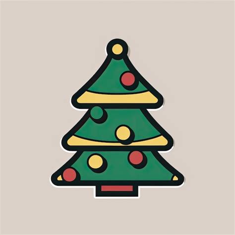 Dibujo vectorial simple de un árbol de navidad decorado icono ...