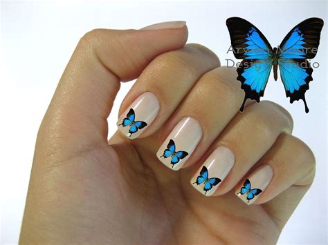 Beautiful Mod Butterfly Nail Art Waterslide by ArwenMooreDesigns | butterfly nails | Pinterest ...