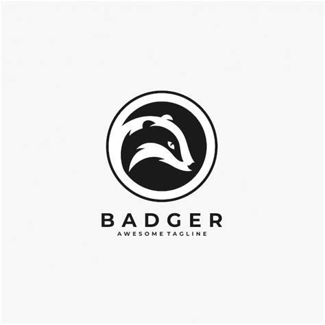 Premium Vector | Badger with circle illustration vector logo.