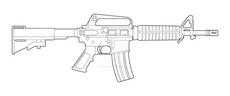 Colt M733 Commando Lineart by MasterChiefFox on DeviantArt