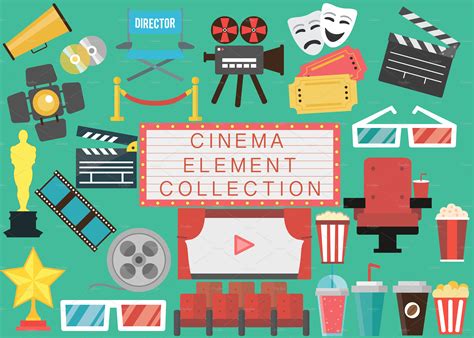 Cinema movie elements collection ~ Illustrations ~ Creative Market