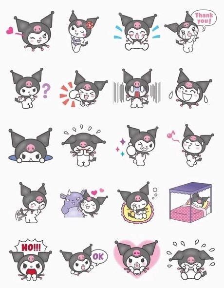 The many moods of Kuromi | Cute stickers, Melody hello kitty, Cute drawings