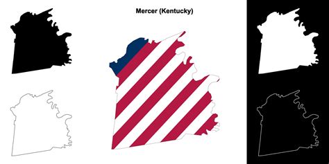 Mercer County, Kentucky outline map set 43105253 Vector Art at Vecteezy