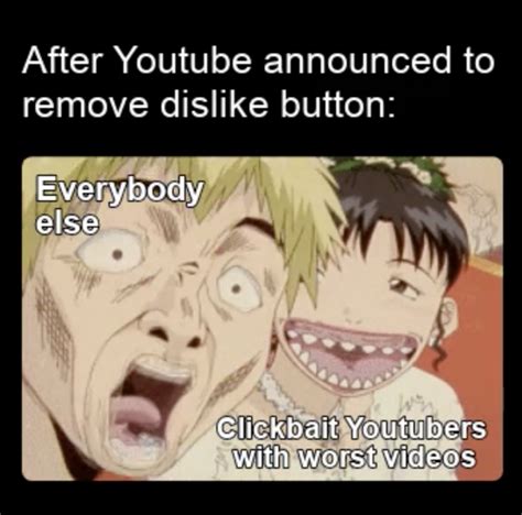 YouTube Dislike Button meme | YouTube's Removal Of The Dislike Button | Know Your Meme