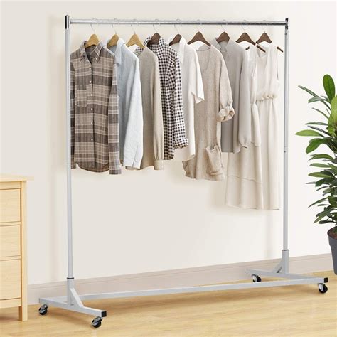 Clothing Garment Rack Clothes Hanger, Double Hanger Clothes Rolling ...