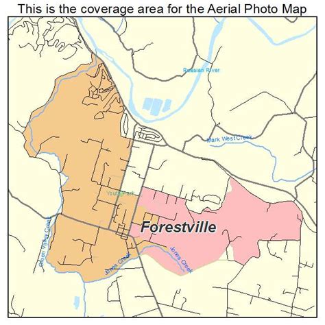 Aerial Photography Map of Forestville, CA California