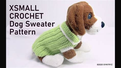 Xsmall Crochet Dog Sweater Pattern - YouTube