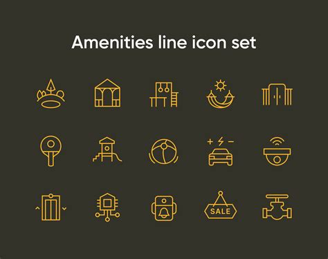 Infrastructure and amenities outline icon set. 29319713 Vector Art at ...