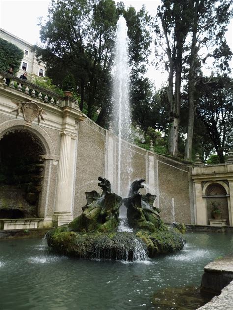 Villa d'Este in Tivoli, Italy. Dragons fountain