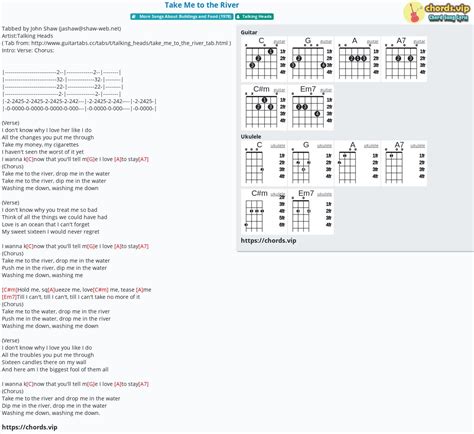 Chord: Take Me to the River - tab, song lyric, sheet, guitar, ukulele | chords.vip