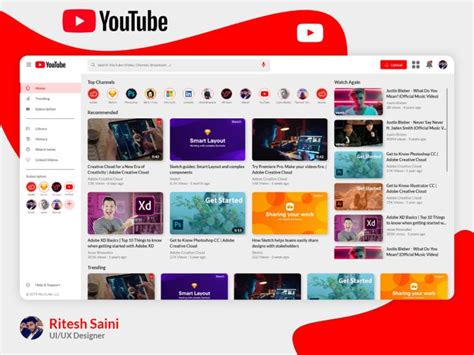 YouTube Redesign | Youtube design, Web design tips, Web design