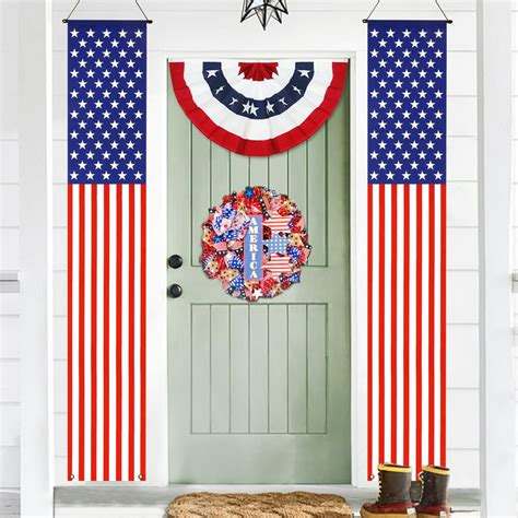 Anley American Flag Pull-Down Door Banners Porch Signs (2 Pieces) USA ...