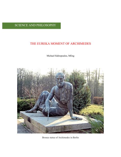 (PDF) THE EUREKA MOMENT OF ARCHIMEDES SCIENCE AND PHILOSOPHY