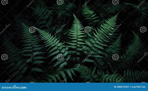 Dark Green Nature Fern Leaves Background for Design Stock Illustration - Illustration of plant ...